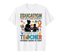 Proud Autism Awareness Month Teacher Education Women Kids T-Shirt