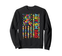 Proud Autism Dad American Flag USA Autism Awareness Dad Sweatshirt