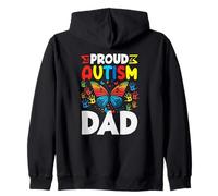 Proud Autism Dad Autism Awareness Zip Hoodie