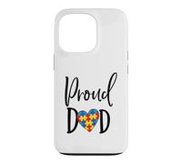 Proud Autism Dad Awareness Colourful Heart Piece Case for iPhone 13 Pro