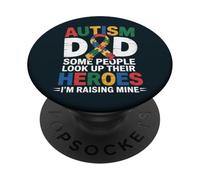 Proud Autism Dad - Raising My Hero Awareness Father Son PopSockets Adhesive PopGrip