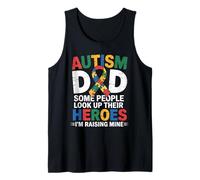Proud Autism Dad - Raising My Hero Awareness Father Son Tank Top