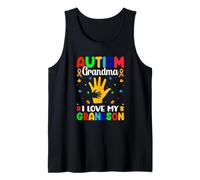 Proud Autism Grandma - Autism Awareness I Love My Grandson Tank Top