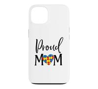 Proud Autism Mom Awareness Colourful Puzzle Heart Piece Case for iPhone 13