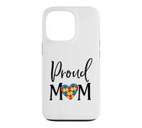 Proud Autism Mom Awareness Colourful Puzzle Heart Piece Case for iPhone 13 Pro