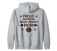 Proud Aws Mom American Water Spaniel Dog Lover Zip Hoodie