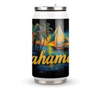 Proud Bahamas Bahamians Funny Coke Cup with Lid and Straw Reusable Stainless Steel Tumbler Insulated Travel Mug Iced Coffee Cups