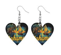 Proud Bahamas Bahamians Printed Wooden Earrings Pendants Lightweight Dangle Drop Earring Charms Gifts for Women