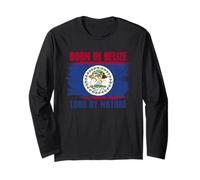 Proud Belize Flag Belizean Heritage Colors Long Sleeve T-Shirt