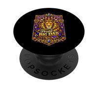 Proud Big Dad Lion King Stained Crown PopSockets Adhesive PopGrip
