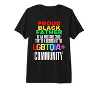 Proud Black Father Awesome Child LGBTQI Pride Dad Daddy Pa Premium T-Shirt