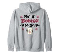 Proud Bobtail Mom Old English Sheepdog Dog Lover Zip Hoodie