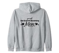 Proud Bobtail Mom Old English Sheepdog Dog Lover Zip Hoodie