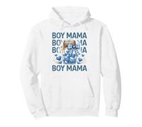Proud Boy Mama Blue Hearts Mason Jar Gingham Bow Pullover Hoodie