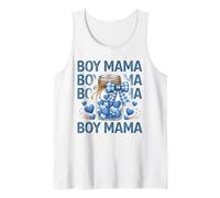 Proud Boy Mama Blue Hearts Mason Jar Gingham Bow Tank Top