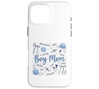 Proud Boy Mom Life Wild Sons Hydrangea Dragonfly Case for iPhone 16 Pro Max