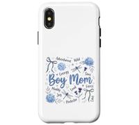 Proud Boy Mom Life Wild Sons Hydrangea Dragonfly Case for iPhone X/XS