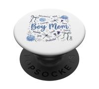 Proud Boy Mom Life Wild Sons Hydrangea Dragonfly PopSockets Adhesive PopGrip