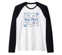 Proud Boy Mom Life Wild Sons Hydrangea Dragonfly Raglan Baseball Tee