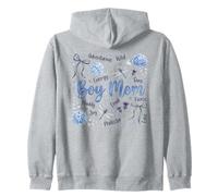Proud Boy Mom Life Wild Sons Hydrangea Dragonfly Zip Hoodie