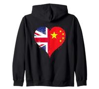 Proud British Chinese Pride on National Day A China UK Flag Zip Hoodie
