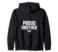 Proud Brother Bold Sibling Pride Family Statement Zip Hoodie