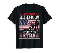 Proud Brother-In-Law Of A Veteran Flag Military Veterans T-Shirt