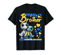 Proud Brother World Down Syndrome Awareness Dinosaur T21 T-Shirt