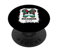 Proud Bulgarian Girl Kids Bulgaria Flag Pride Roots Girls PopSockets Adhesive PopGrip