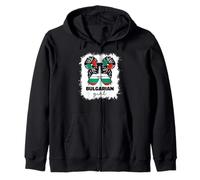 Proud Bulgarian Girl Kids Bulgaria Flag Pride Roots Girls Zip Hoodie