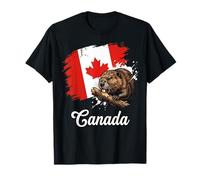 Proud Canadian Beaver Canada Flag Maple Leaf T-Shirt