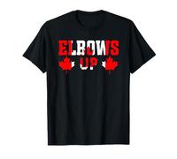 Proud Canadian Flag Hockey Humor Pride Elbows Up Canada T-Shirt