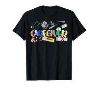 Proud Caregiver Stethoscope Leopard Caregiving Care Giver T-Shirt