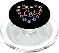 Proud Cat Lady Heart Paw Prints Pastel Rainbow Aesthetic PopSockets PopGrip for MagSafe