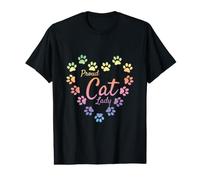 Proud Cat Lady Heart Paw Prints Pastel Rainbow Aesthetic Value Graphic T-Shirt