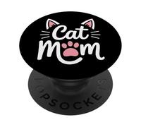 Proud Cat Mom For Cat Lady Humor And Pet Life Fans PopSockets Adhesive PopGrip