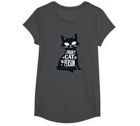 Proud Cat Person: Charming Feline Silhouette T-Shirt, Girls, Dark Heather Grey, Small