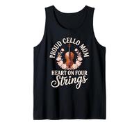 Proud Cello Mom Heart On Four Strings Tank Top