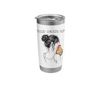 Proud Chicken Mom with Cute Hen Stainless Steel Insulated Tumbler