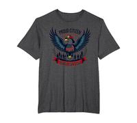 Proud Citizen of The Home of The Brave T-Shirt, Men's Big and Tall, Dark Heather Grey, 6X Tall