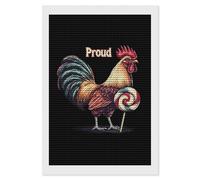Proud Cock Sucker Diamond DIY Painting Kits Round Full Drill Digital Art Craft for Home Office Wall Decor 8"x12"