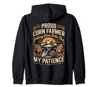 Proud Corn Farmer Nothing Grows Better Funny Saying Zip Hoodie