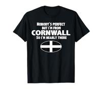 Proud Cornish In My DNA Cornwall Kernow Flag T-Shirt - Unisex Adults - Black - Small - Long Sleeve - Flag - Crew Neck - Casual - Summer