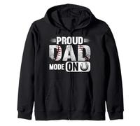 Proud Dad Mode On Softball Baseball Father Father's Day Zip Hoodie