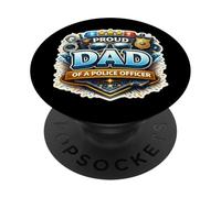Proud Dad Of A Police Officer Father Policeman Graduation PopSockets Adhesive PopGrip