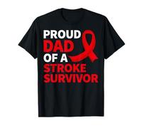 Proud Dad of A Stroke Survivor - Red Ribbon Support Father T-Shirt