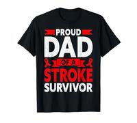 Proud Dad of A Stroke Survivor Support Red Ribbon T-Shirt