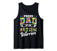 Proud Dad of an Autism Warrior Autism Awareness Month Tank Top