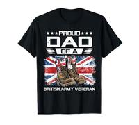 Proud Dad Of British Veteran Flag UK Family Matching T-Shirt