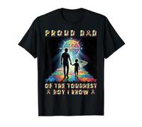 Proud Dad of The Toughest Boy I Know Autism Kids T-Shirt